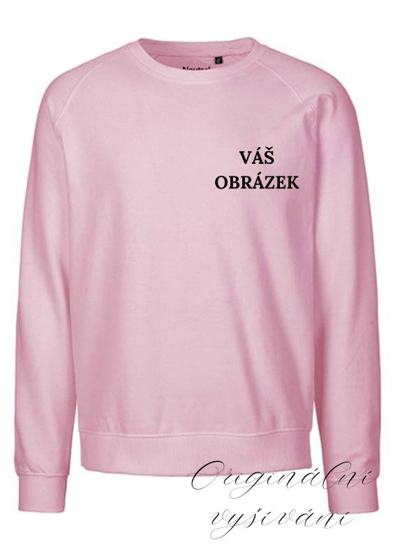 Unisex světle růžová mikina s výšivkou na přání